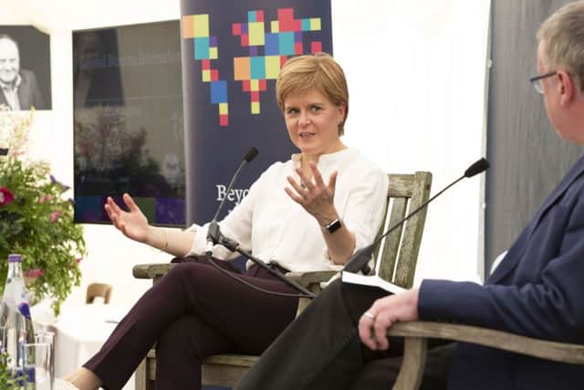 Nicola Sturgeon appeared at the Beyond Borders Book Festival on Sunday. The Scottish Government is expected to bring forward motion against no-deal this week
