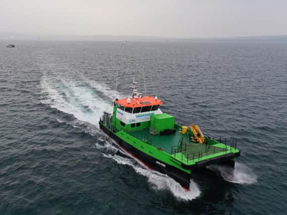 Green Storm is a dedicated vessel for the offshore wind industry, providing transportation of personnel and cargo to major installations. Picture: Contributed