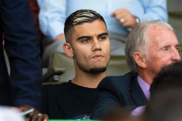 Andreas Pereira in attendance at Celtic Park on Sunday.