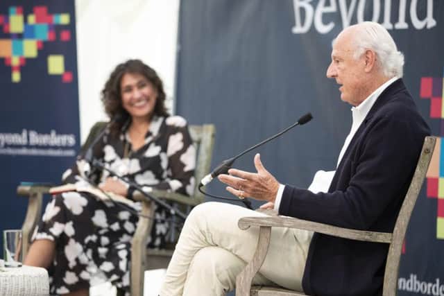 Razia Iqbal with veteran UN diplomat Staffan de Mistura. Picture: George Torode