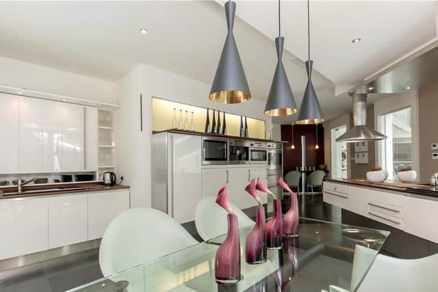 There is also room in the kitchen for family/everyday dining.