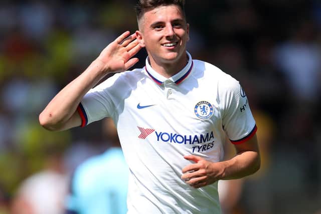 Mason Mount celebrates scoring for Chelsea against Norwich City