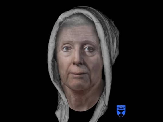 The digitally reconstructed face of 18th-century 'witch' Lilias Adie. University of Dundee