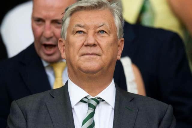 Celtic chief Peter Lawwell pictured at the Premiership game with Hearts