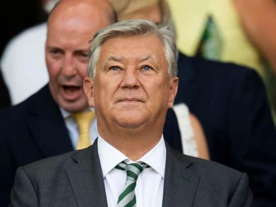 Celtic chief Peter Lawwell pictured at the Premiership game with Hearts