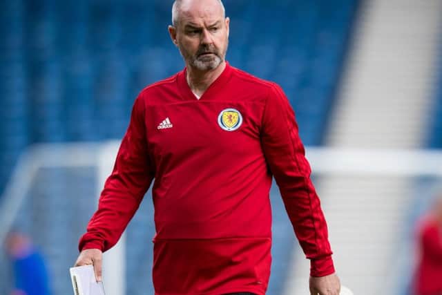 Scotland manager Steve Clarke during a training session at Hampden. Picture: Ross Parker/SNS