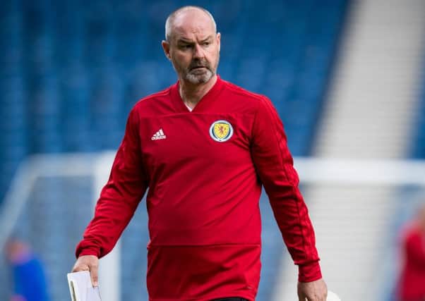 Scotland manager Steve Clarke during a training session at Hampden. Picture: Ross Parker/SNS