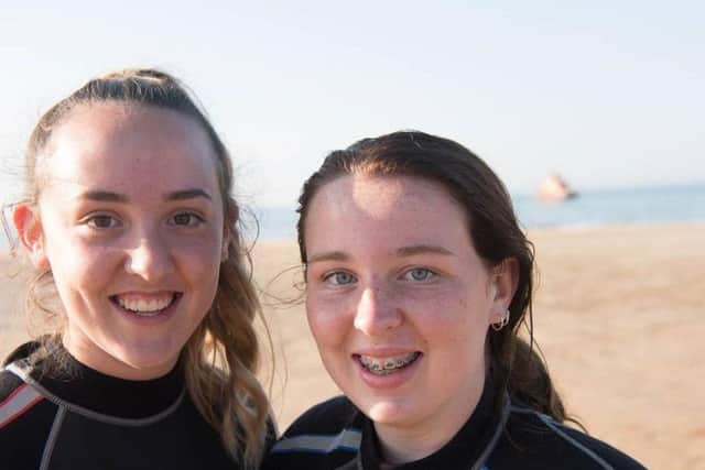 Sisters Isla and Eilidh Noble were on the beach at the Waters of Philorth, near Fraserburgh. Picture: PA
