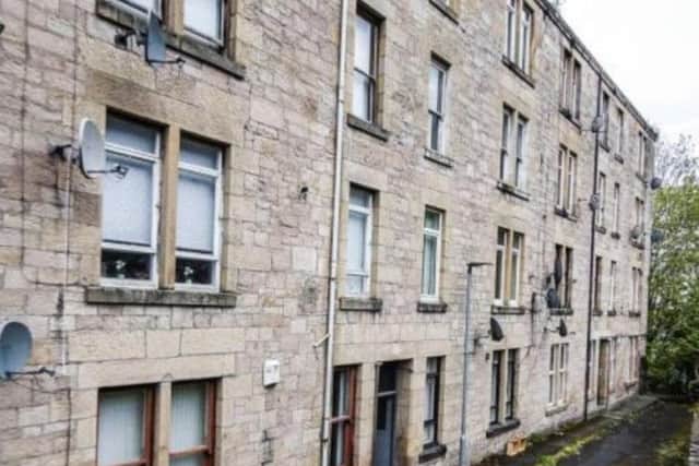 This ground floor two bed flat has a guide price of GBP12,000.