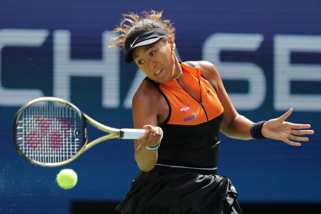 Naomi Osaka in action against Anna Blinkova of Russia