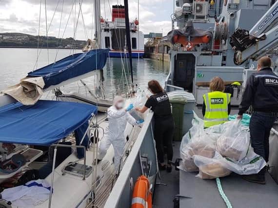 Investigators with the National Crime Agency raided the vessel at Fishguard port in Pembrokeshire, in what is believed to be one of the biggest drugs busts carried out by them in recent years. Picture: PA