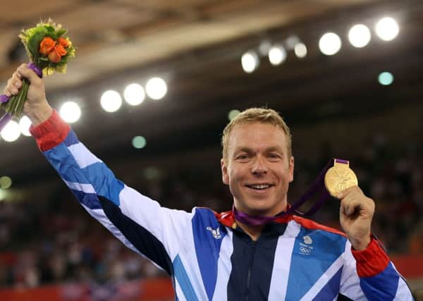 Gold medallist Sir Chris Hoy of Great Britain celebrates during the London 2012 Olympic Games (Picture: Bryn Lennon/Getty Images)