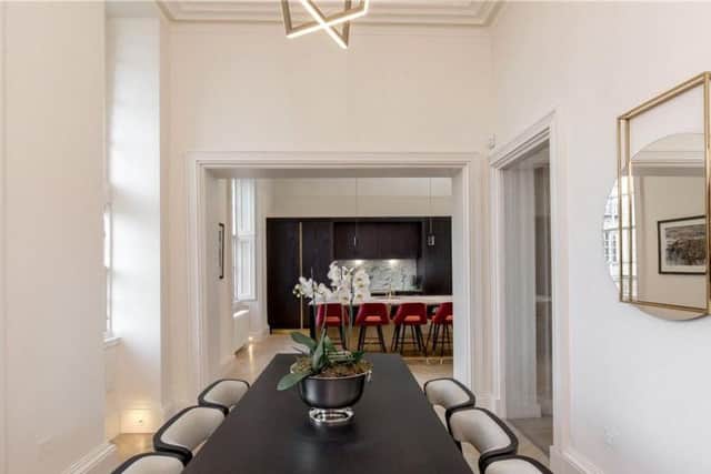 There is a spacious dining area just off the kitchen.
