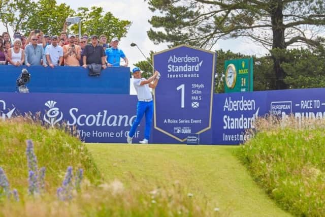 Rickie Fowler tees off at the first during this year's ASI Scottish Open at the Renaissance. Pucture: Paul Severn
