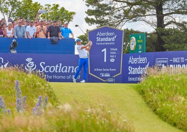 Rickie Fowler tees off at the first during this year's ASI Scottish Open at the Renaissance. Pucture: Paul Severn