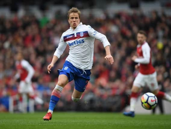 Moritz Bauer in action for Stoke City.