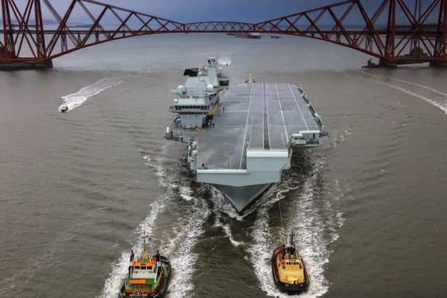 HMS Queen Elizabeth in the Firth of Forth earlier this year. Picture: PA