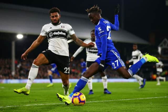 Fousseni Diabate in action for Leicester City.
