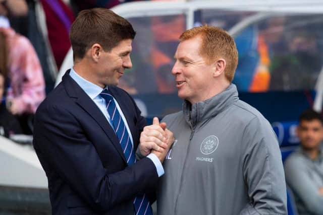 Rangers boss Steven Gerrard and Celtic manager Neil Lennon.