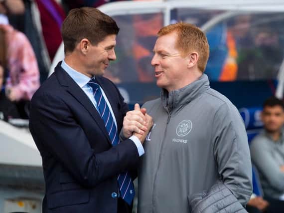 Rangers boss Steven Gerrard and Celtic manager Neil Lennon.