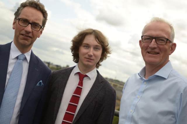 From left: Scottish Chamber Orchestra boss Gavin Reid, Maxim Emelyanychev, and  Alastair Scott, MD of 20/20 Productions. Picture: contributed.