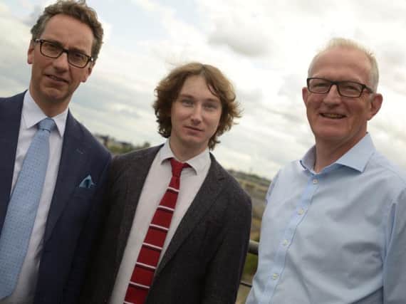 From left: Scottish Chamber Orchestra boss Gavin Reid, Maxim Emelyanychev, and Alastair Scott, MD of 20/20 Productions. Picture: contributed.