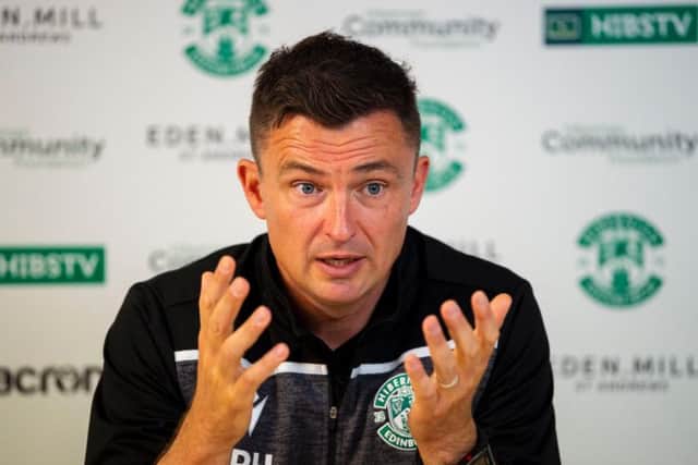 Hibs boss Paul Heckingbottom is looking to recruit. Picture: SNS