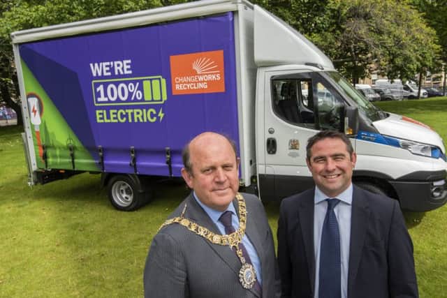 Lord Provost of Edinburgh Frank Ross (left) with Changeworks Recycling MD Forbes Connor.Picture: Phil Wilkinson