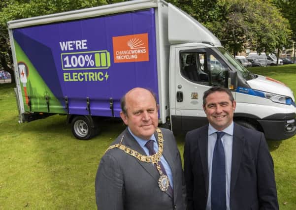 Lord Provost of Edinburgh Frank Ross (left) with Changeworks Recycling MD 
Forbes Connor.


Picture: Phil Wilkinson