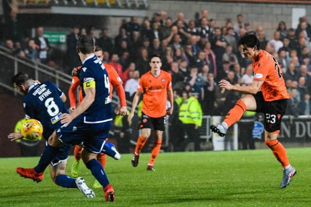 Ian Harkes got Dundee United's fifth goal just after half-time. Picture: Ross Parker/SNS