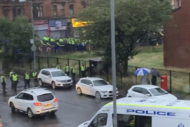 The scene in Govan. Picture: @Enderbyc/Pa Wire