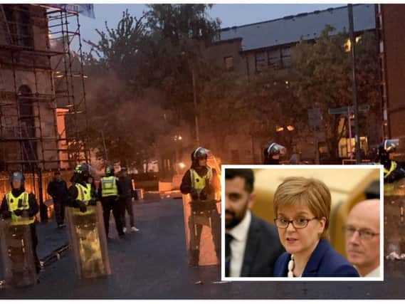 Nicola Sturgeon has slammed the sectarian violence that erupted in Govan on Friday night. Picture: PA