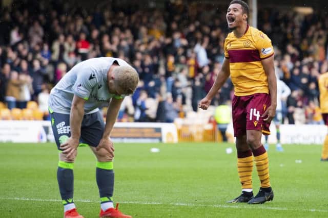 Motherwell's Jermaine Hylton celebrates. Picture: Alan Harvey/SNS