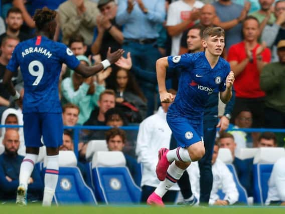 Billy Gilmour comes on for his Chelsea debut. Picture: Getty Images