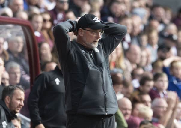 Hearts manager Craig Levein shows his anxiety during his sides draw with Hamilton on Saturday. Picture: SNS