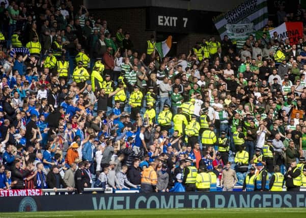 Celtic and Rangers fans are segregated during the visitors' 2-0 win at Ibrox. Picture: Craig Williamson/SNS Group