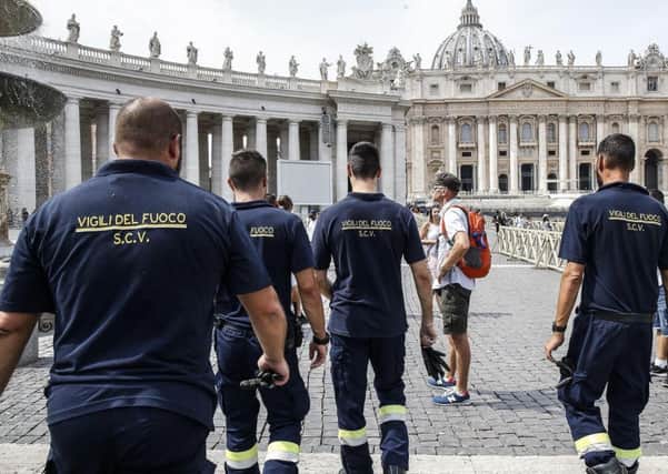 Pope Francis says he was stuck for 25 minutes in a Vatican elevator and had to be rescued by firefighters. Picture: Fabio Frustaci/ANSA via AP