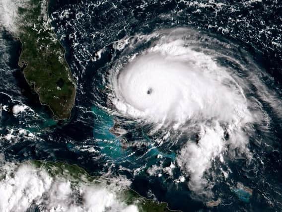 Hurricane Dorian, churning over the Atlantic Ocean. Picture: AP