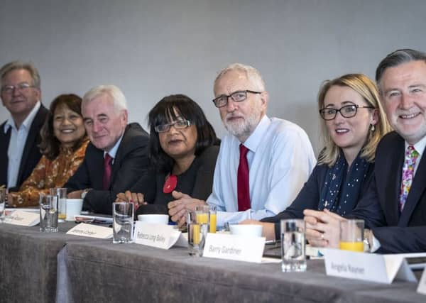 Labour leader Jeremy Corbyn with members of his shadow cabinet yesterday. Picture: Danny Lawson/PA Wire