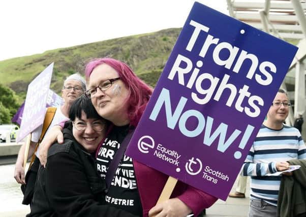 Trans rights campaigners will protest at the Scottish Parliament. Picture: Lisa Ferguson