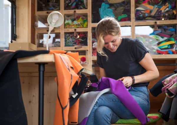 Elsie Pinniger - one of the wetsuit repair experts on the Patagonia Worn Wear tour PIC: Mike Guest