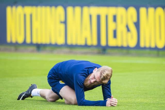 Scotland striker Oli McBurnie during a training session at Oriam. Picture: Craig Williamson/SNS Group/SFA