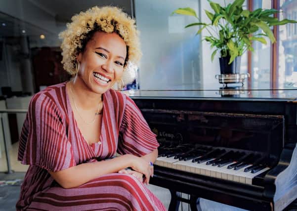 At the piano, the instrument she began playing as a child, when her parents were gifted one