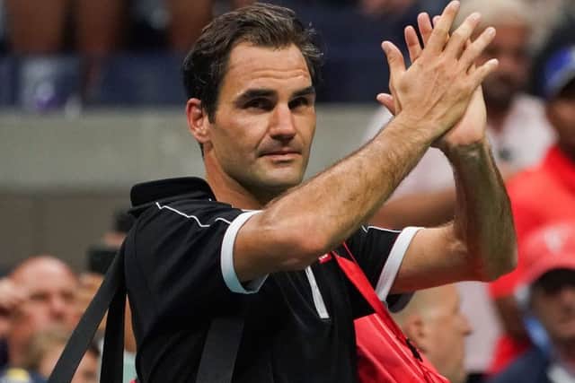 Roger Federer bids farewell to the US Open after losing to Grigor Dimitrov. Picture: Dominick Reuter/AFP/Getty Images