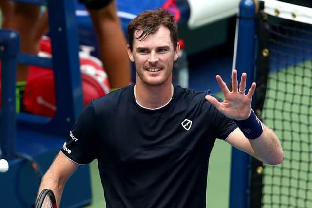 Jamie Murray celebrates his win in the men's doubles quarter-finals. Picture: Clive Brunskill/Getty Images
