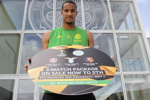 Celtic's Christopher Jullien promoted ticket sales for the Europa League group stage. Picture: Craig Foy/SNS