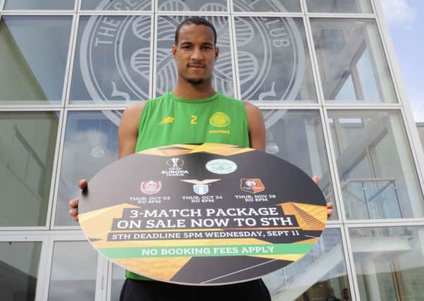 Celtic's Christopher Jullien promoted ticket sales for the Europa League group stage. Picture: Craig Foy/SNS