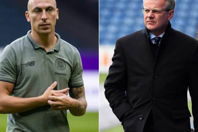 Celtic captain Scott Brown (left) and Rangers managing director Stewart Robertson