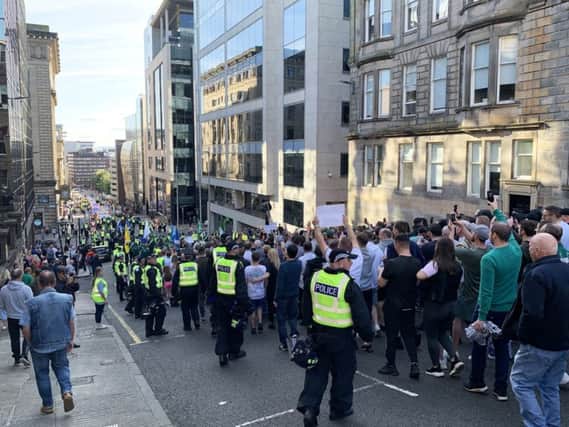 The Friends of Irish Republican Prisoners Welfare Association marches through Glasgow city centre