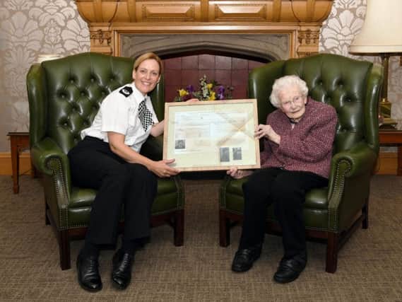Minnie Clark and ACC McLaren. Picture: Police Scotland
